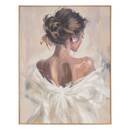Gerahmte Leinwand "Anastasia" 78x100 cm, Beige Schnur String beige