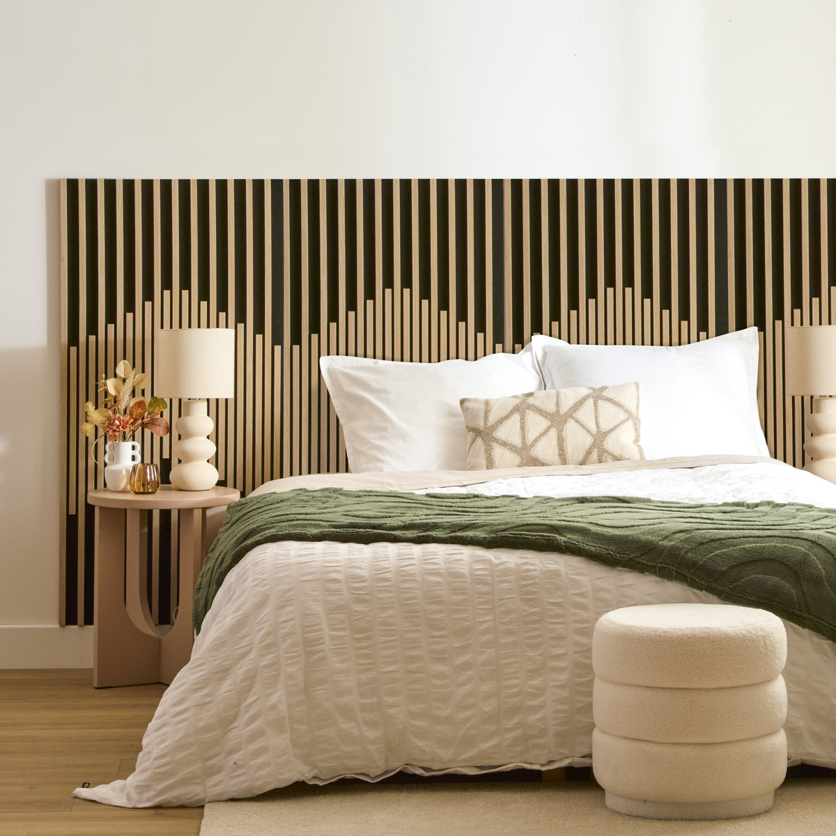 4er-Set dekorative Wandpaneele "Sylva" Beige, 120x60 cm Beige