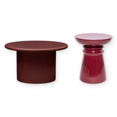 Set runder couchtisch "douglas" und beistelltisch "jaya" 1 couchtisch 110x60 cm und 1 beistelltisch d.38 x h.43 cm