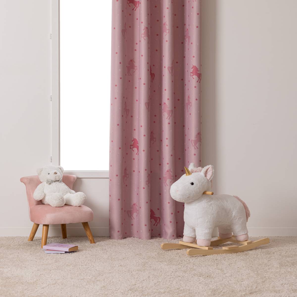 Verdunkelungsvorhang Kinder "Einhorn" Hellrosa, 140x250 cm Hellrosa