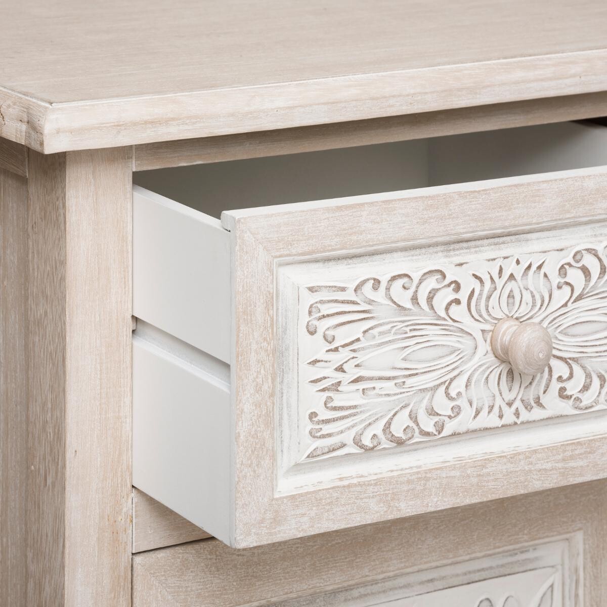 Buffet 2 T&uuml;ren "Hina" 80x85 cm Nat&uuml;rliches Holz