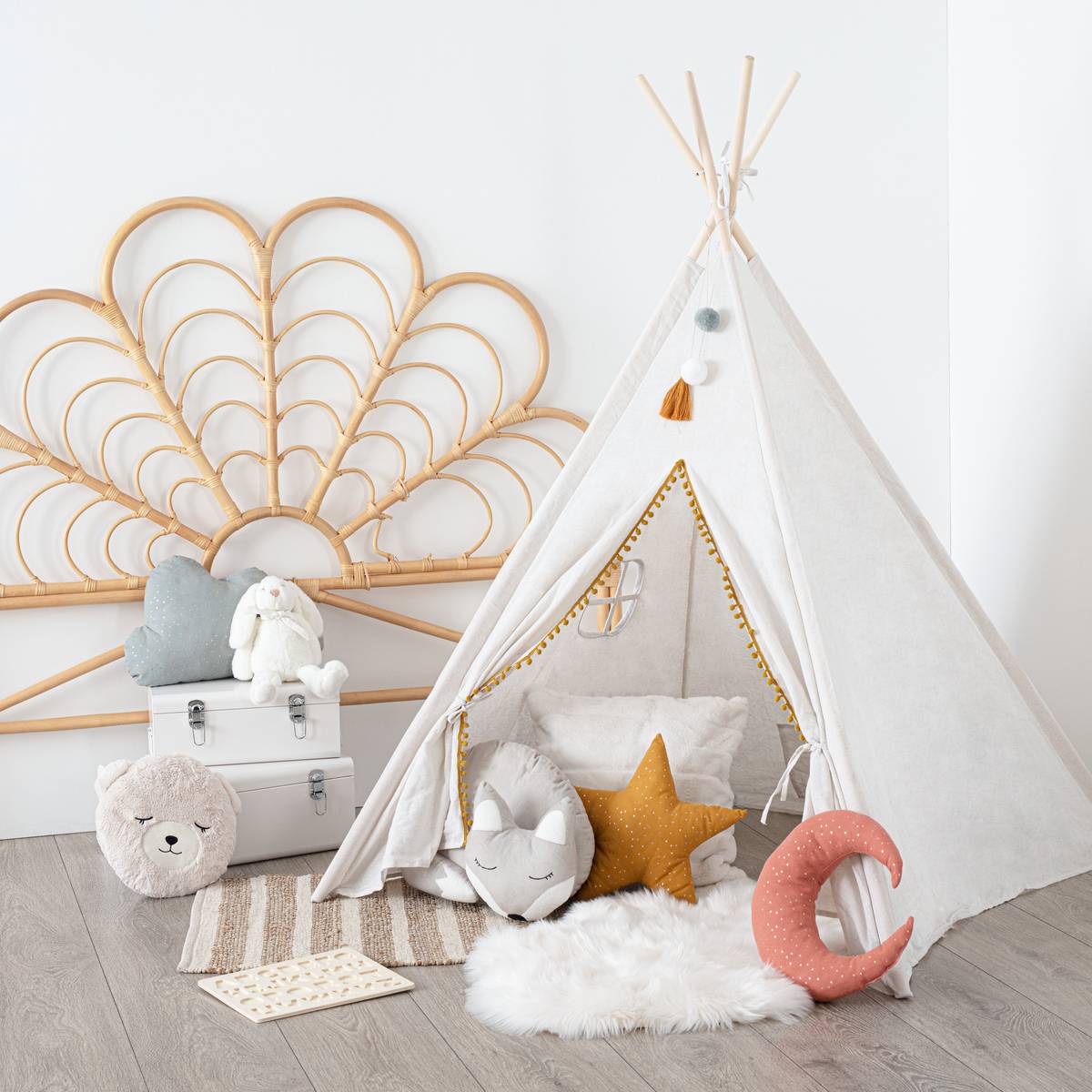 Kinder-Tipi "Wapi" Beige, H.160 cm Beige