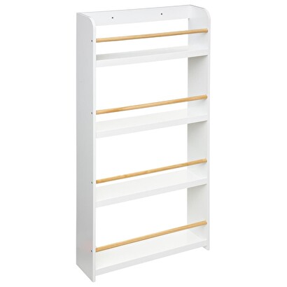 Kinderb&uuml;cherschrank mit 4 regalen wei&szlig;, h.118 cm