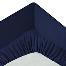 Spannbetttuch, Baumwolle Tintenblau, 90x190 cm Tintenblau
