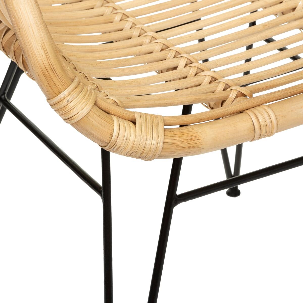Sessel "Koeta" Rattan Natürliches Holz