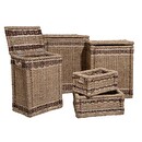 Set mit 5 rechteckigen K&ouml;rben Braun Nat&uuml;rliches Holz