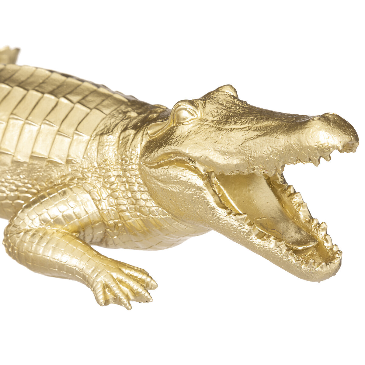 Krokodilfigur Goldfarben, H.11 cm Gold