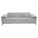 Cord-Sofa "Chris" 3 Pl&auml;tze, Grau Grau