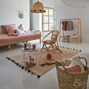 Kinderbett Rattan, 90x190 cm Beige
