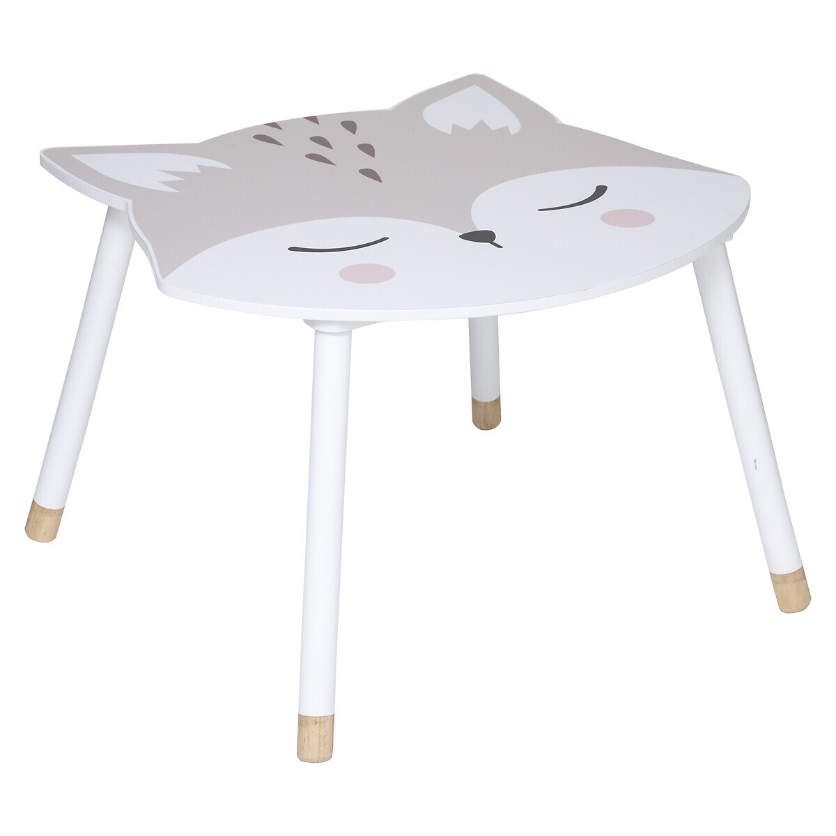Kindertisch "Fuchs" Weiß, 62x64 cm Mehrfarbig