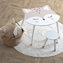 Kindertisch "Fuchs" Weiß, 62x64 cm Mehrfarbig