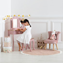 Kinderschminktisch und Hocker "Sissi" Rose, L.60 cm Rosa