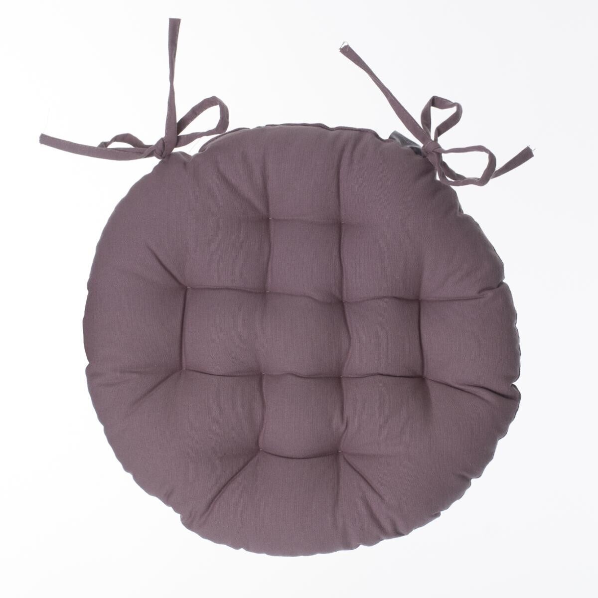 Runde Stuhlkissen Taupegrau, D.38 cm Taupe-Grau