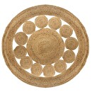 Ausgehöhlter Juteteppich D.120 cm Beige