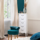 Kommode "Chrysa" Weiß, 5 Schubladen Weiß