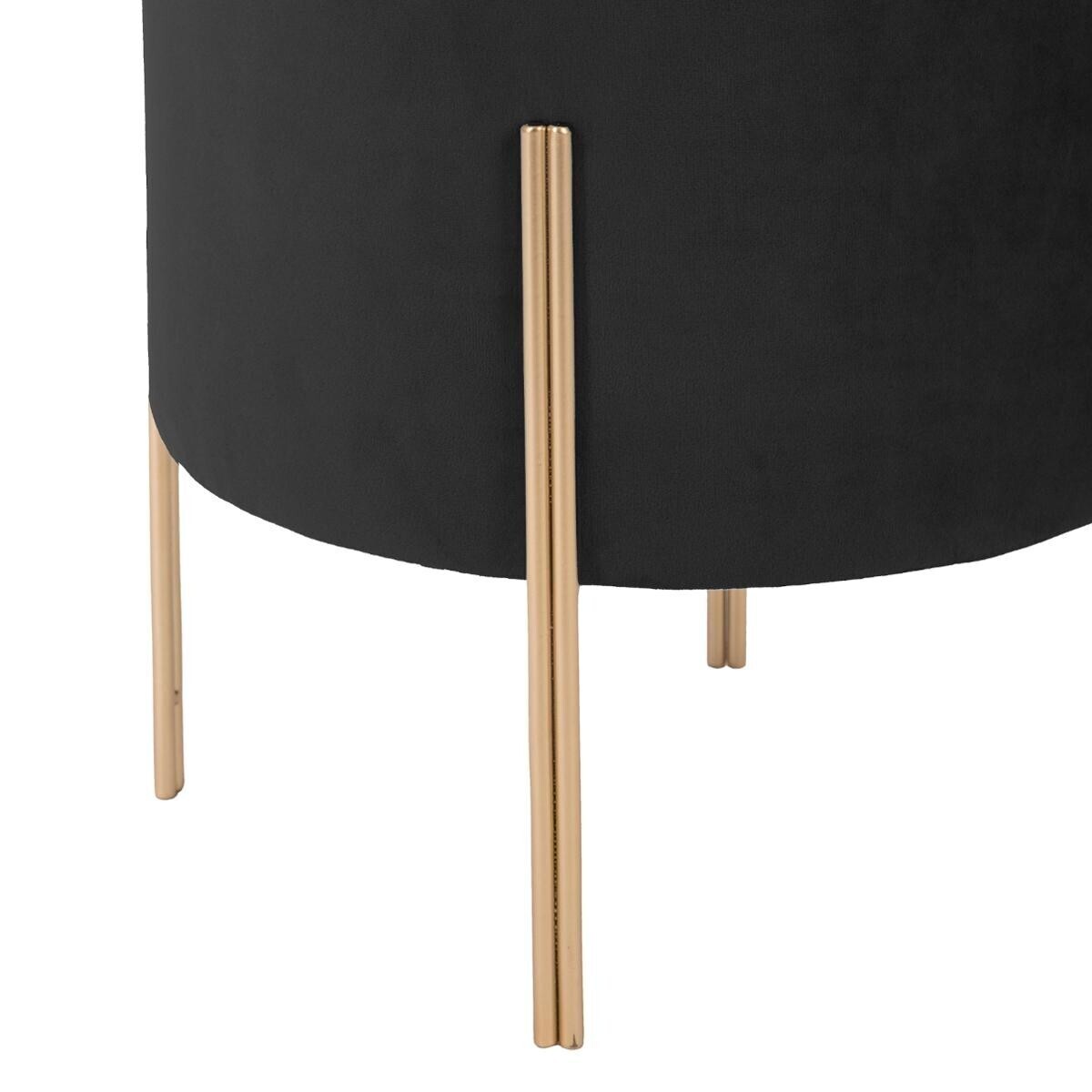 Hocker "Living" Samt, Schwarz Schwarz