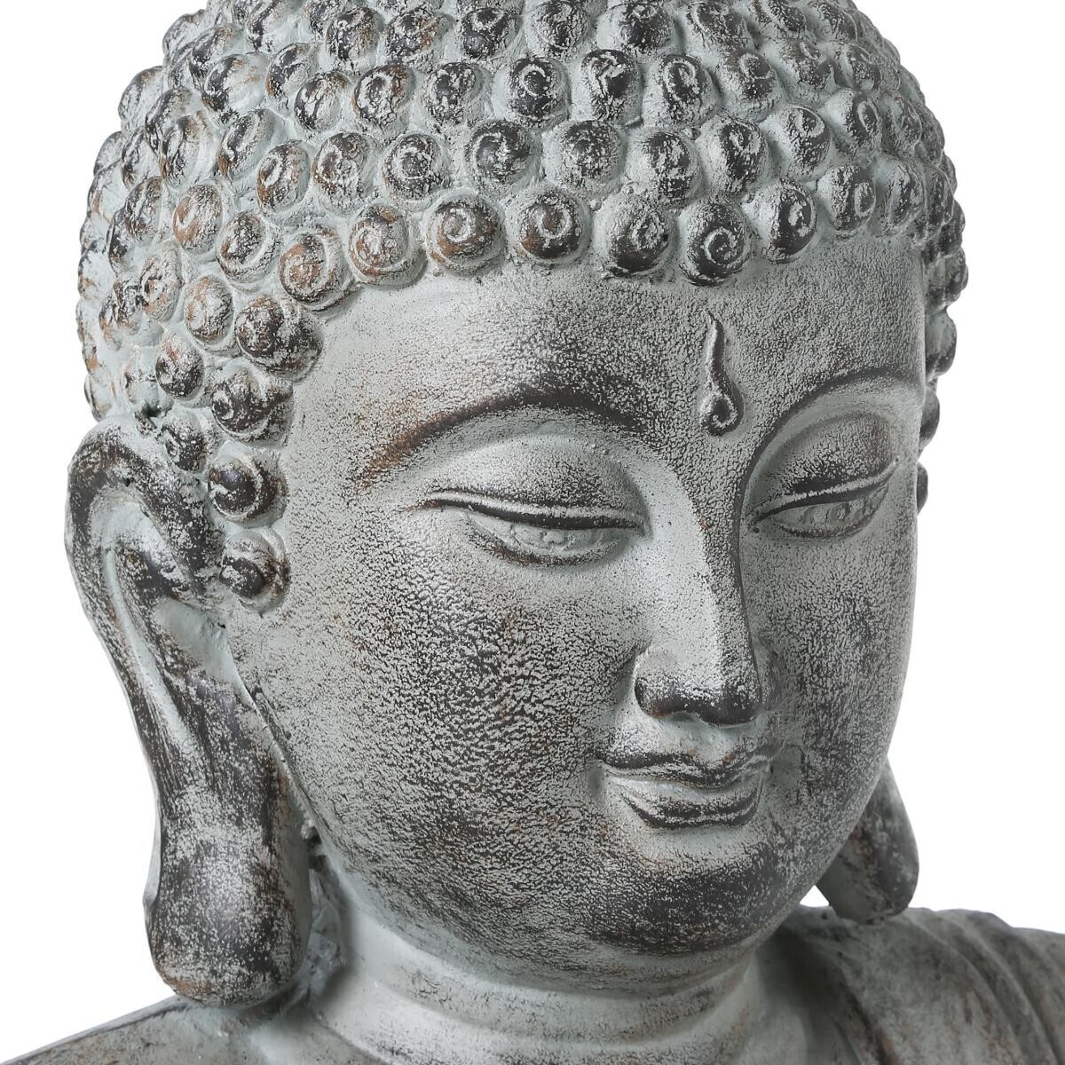 Sitzende 'Buddha'-Statue H.106 cm Grau