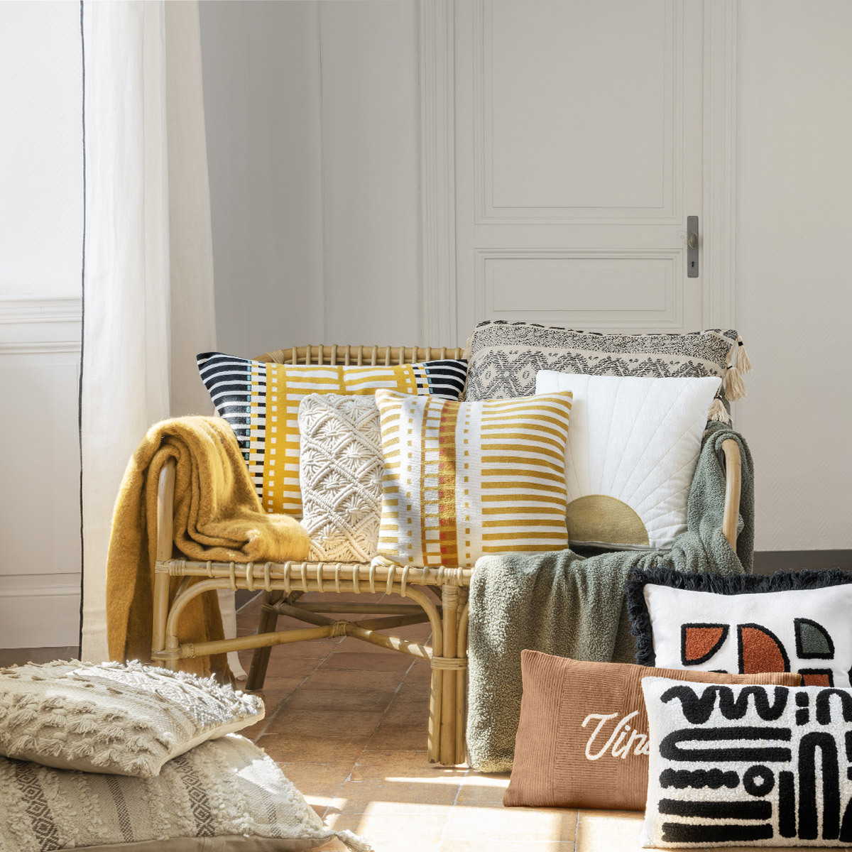 Kissen "Indischer Sommer" Beige, 40x40 cm Beige
