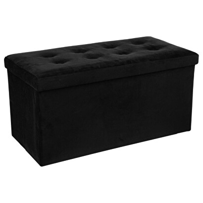 Klappbarer doppelhocker "lysandre" samt-effekt, schwarz, 76x38 cm