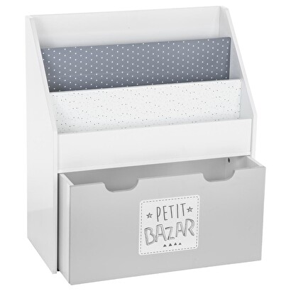Kinderbibliothek auf rollen grau, h.70 cm