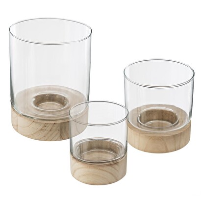 Set aus 3 windlichtern "sommer" glas, d.10/13/16 cm