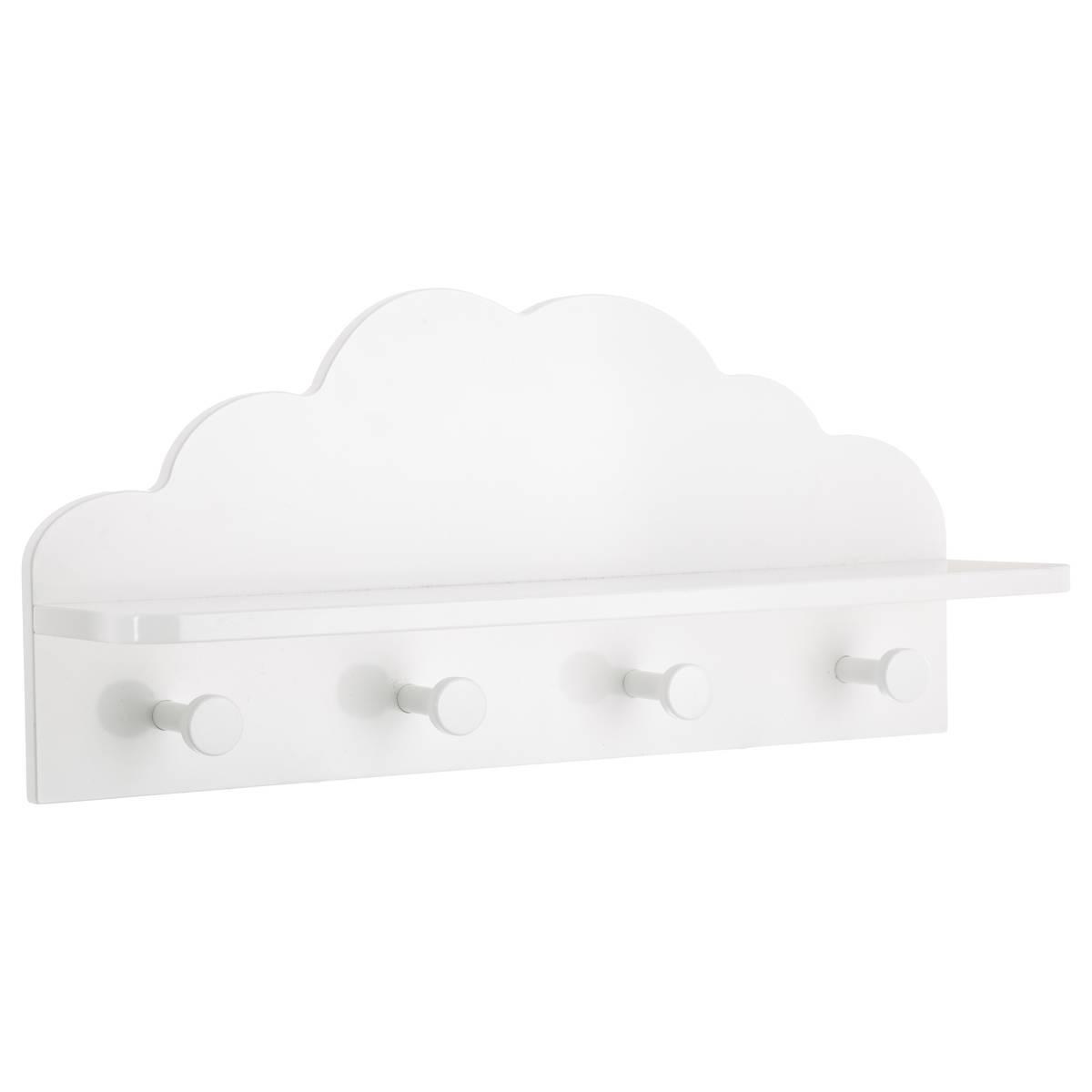 Kinder-Wandhaken "Wolke" Weiß, 4 Haken Weiß