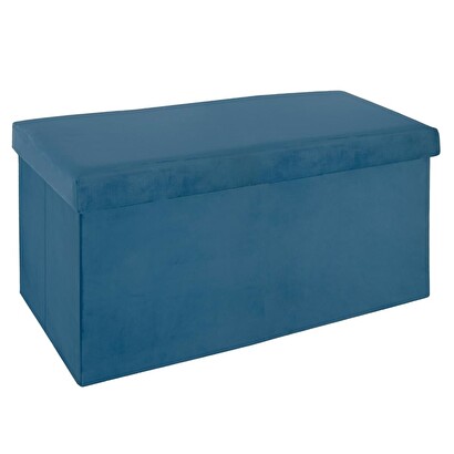 Doppelt klappbarer pouf 'tess' samt, blau