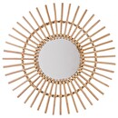 Spiegel "Jane" Rattan, D.58 cm Natürliches Holz