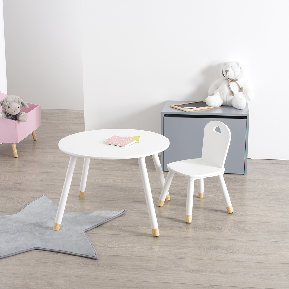 Kindertisch "Sanftheit" Weiß, D.60 cm Weiß