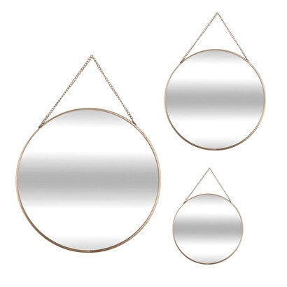 Set aus 3 runden spiegeln "leny" gold, d.20/24/d29 cm