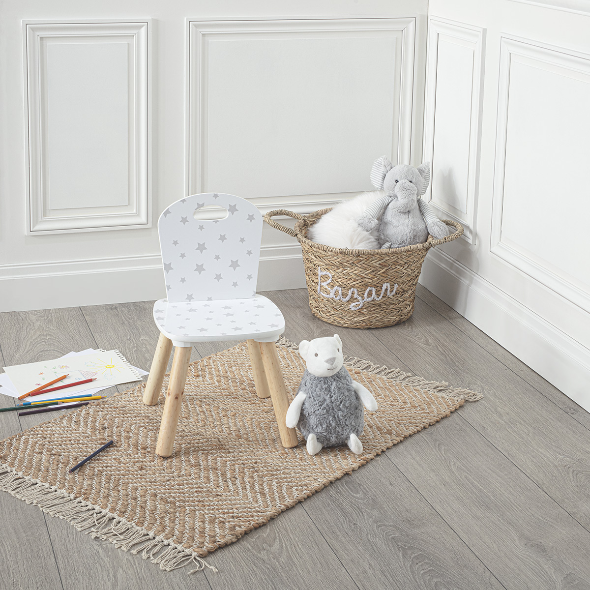Kinderstuhl "Sanftheit" Graue Muster Muster