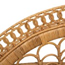 Sessel "Takta" Rattan, Weißer Stoff Natürliches Holz