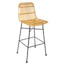 Barhocker "Kubu" Rattan Natürliches Holz