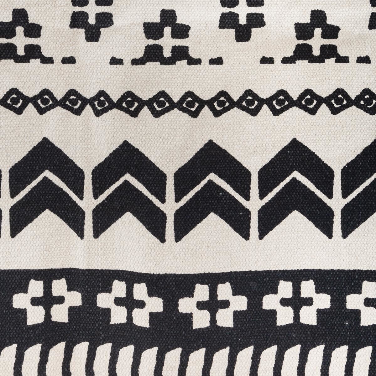 Teppich "Delhi", Baumwolle Schwarz und Weiß, 120x170 cm Schwarz und weiß