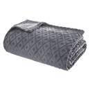 Plaid "3D Rauten" Flanell Schiefergrau, 180x230 cm Schiefergrau