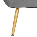 Grauer Sessel "Solaro" Plissierter Samt, Grau Grau