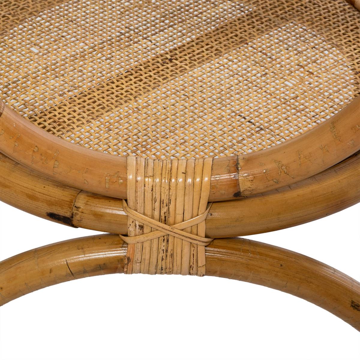 Beistelltisch "Farah" Rattan, D.59 cm Natürliches Holz