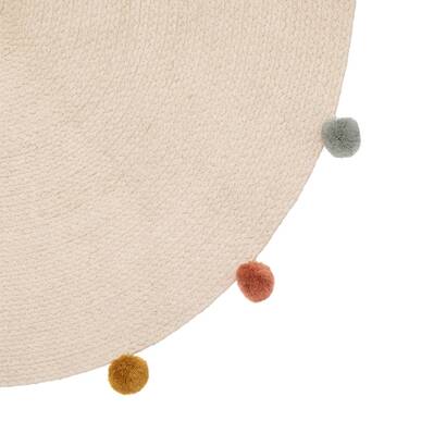 Kinderteppich beige, &Oslash; 90 cm
