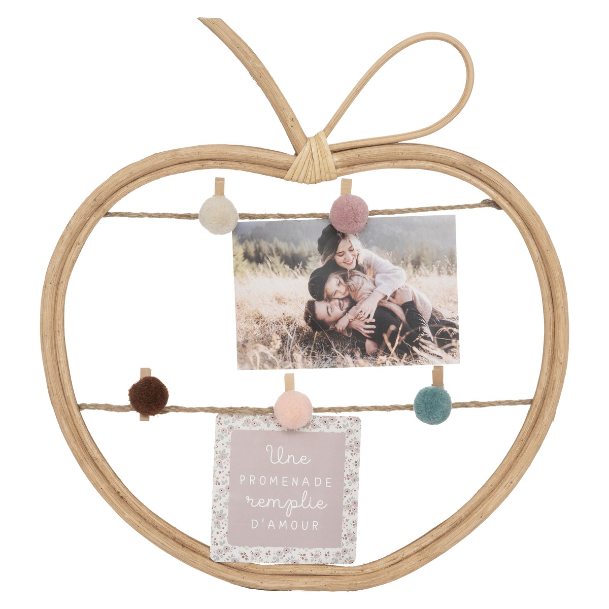 Kinder-Fotorahmen Rattan, 35x30 cm Natürliches Holz