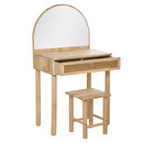 Kinderschminktisch und Hocker 55x100 cm Nat&uuml;rliches Holz