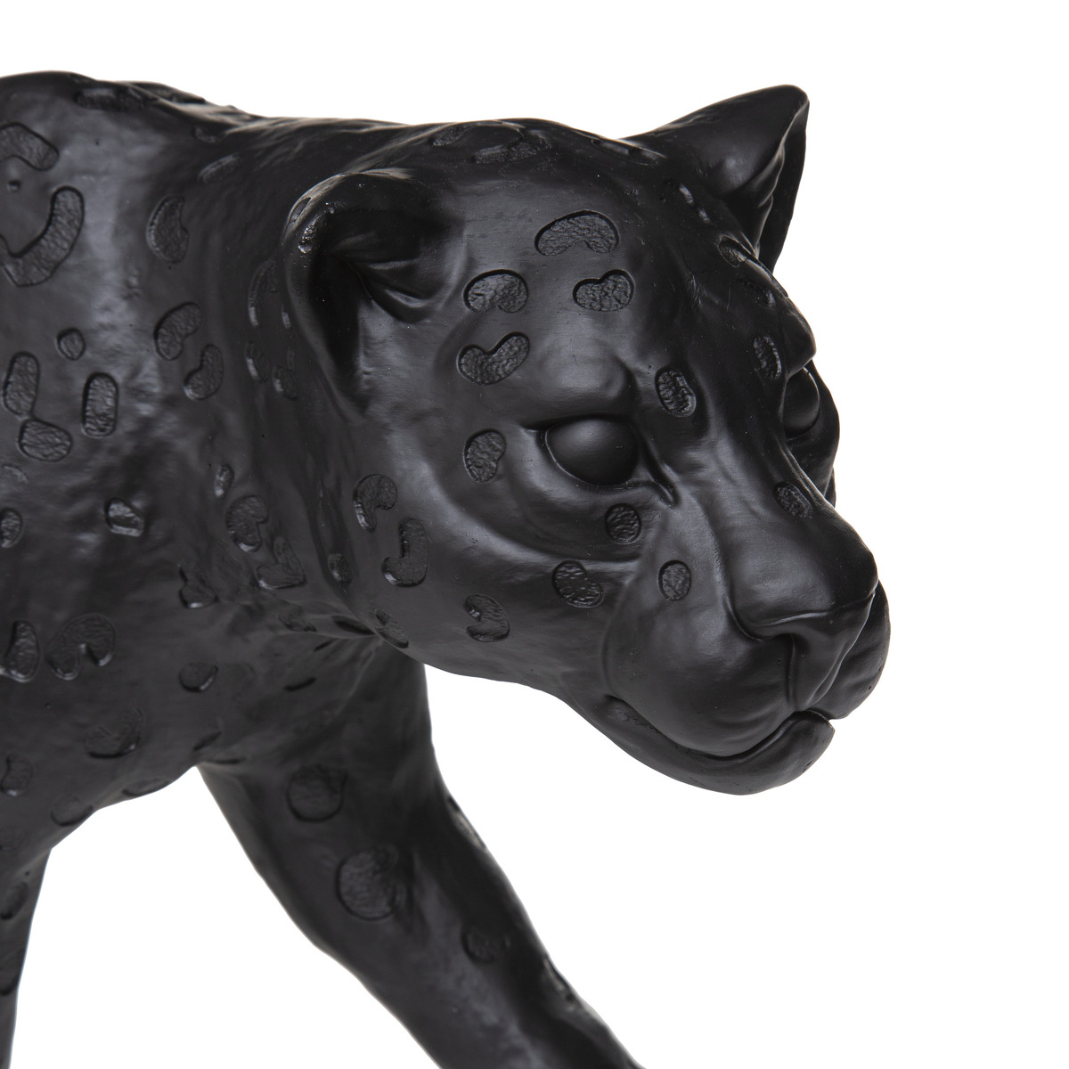 Leopardenfigur, Harz Schwarz, H.28 cm Schwarz