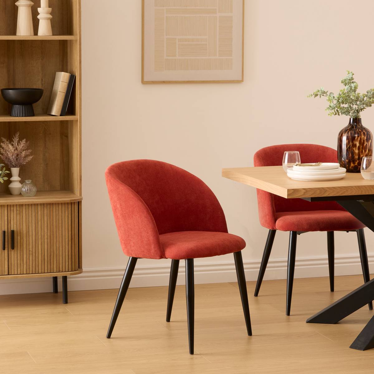 Sessel "Celeste" Cord, Terrakotta-Rosa Terrakotta rosa