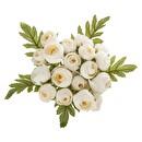 Bouquet aus 18 künstlichen Mini-Kamelien Weiß, H.30 cm Weiß