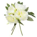 Kunstblumenstrauß mit 4 Pfingstrosen Weiß, H.30 cm Weiß