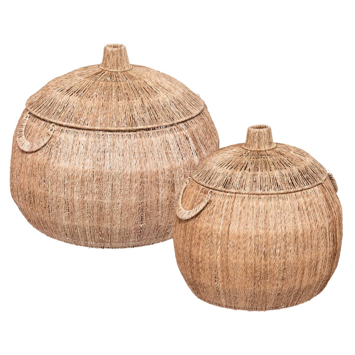 Set aus 2 runden Körben "Balaya" B.44/54 cm Beige