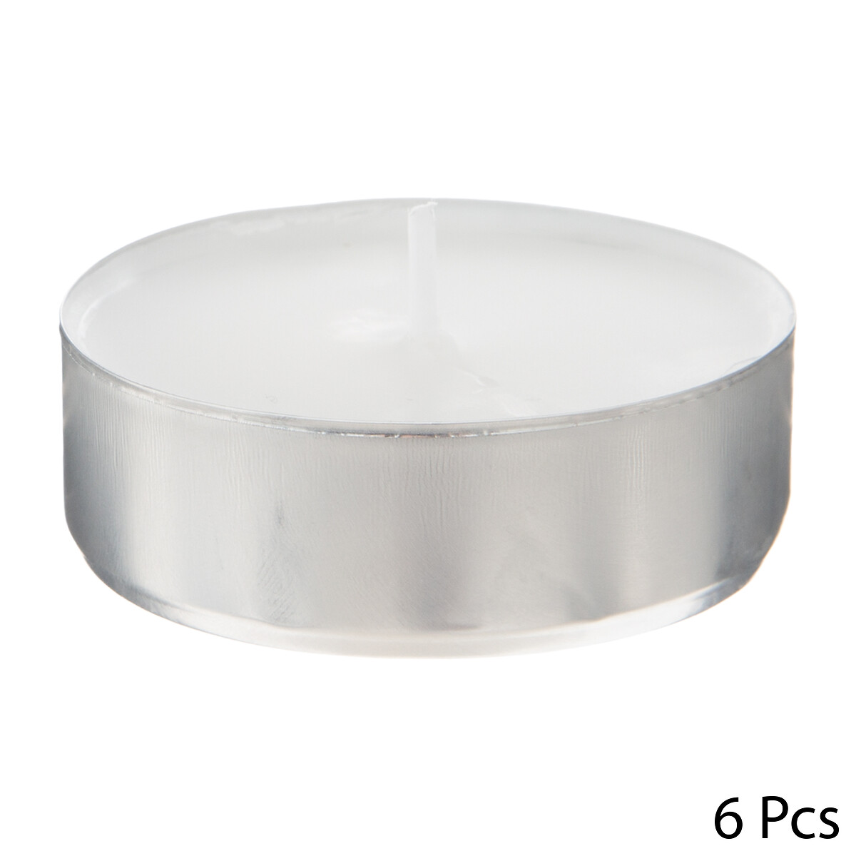 Set mit 6 Teelichtern Weiß, 40g Weiß