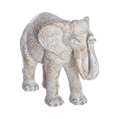 Statuette "elefant", harz beige, h.15 cm
