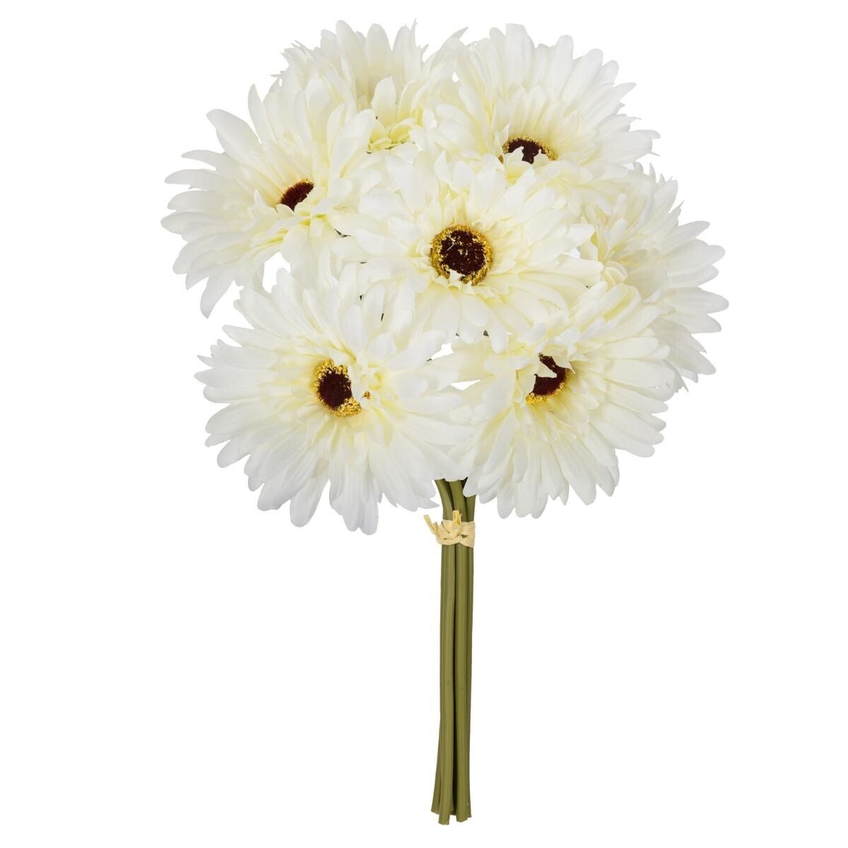 Kunstblumenstrauß mit 7 Gerbera H.26 cm Elfenbeinweiß