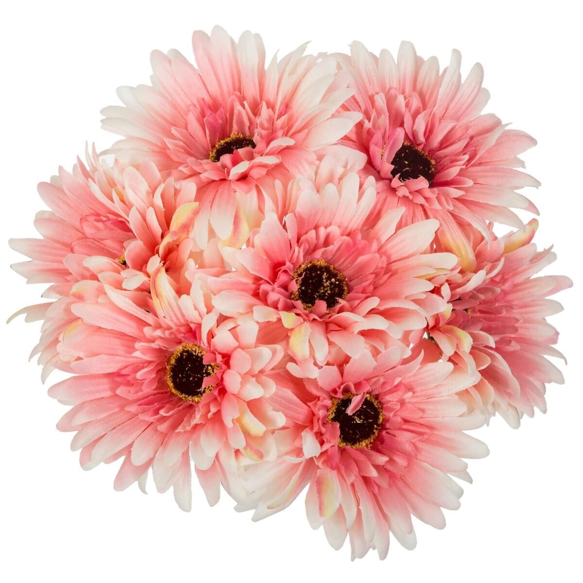 Kunstblumenstrauß mit 7 Gerbera H.26 cm Elfenbeinweiß