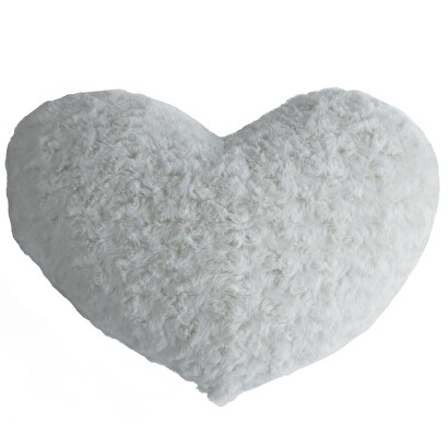 Kissen "herz", boucl&eacute; elfenbeinwei&szlig;, 28x36 cm